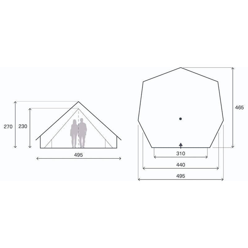 Kampa Pineveil 04 Tent Tipi Style 4 Person Poled Tent - View 13