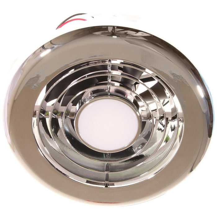 AG Extractor Fan and Light 12V White Chrome AG - UK Camping And Leisure