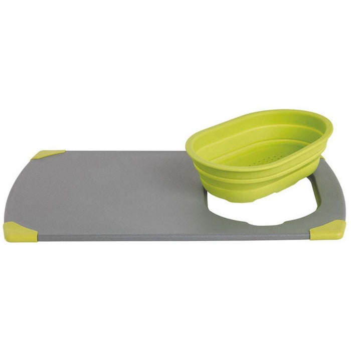 Collaps Chopping Board Grey/Green: Foldable and Easy to Clean Cutting Board for Outwell - UK Camping And Leisure