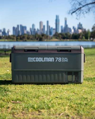 myCOOLMAN 78L Icebox Large Heavy-Duty Hard Cooler with Drain Plug, Tie-Down Points & Bottle Opener