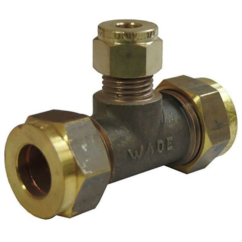 Wade Gas 3/8" x 3/8" x 1/4" Unequal Tee - View 2