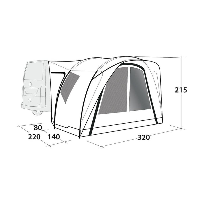 Outwell Seacrest  Poled Driveaway Campervan Awning Outwell - UK Camping And Leisure