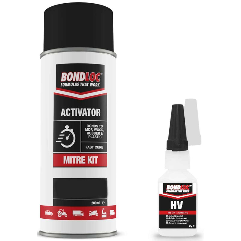 Bondloc BONDKIT Mitre Kit Adhesive (Clear / 50G / 200ml) Bondloc - UK Camping And Leisure