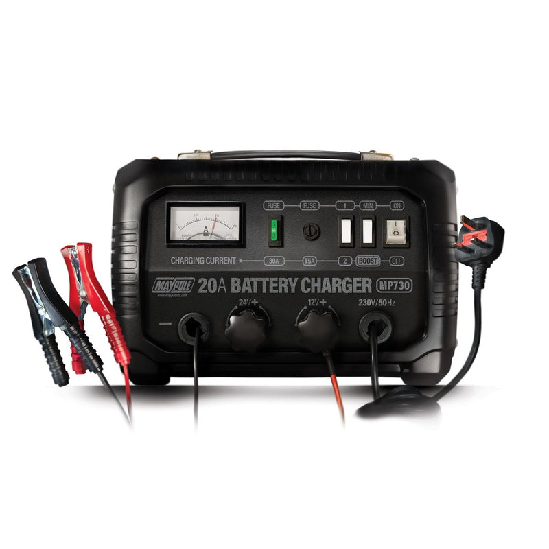Maypole Heavy Duty Steel 20 Amp 12V/24V Car Van Tractor Battery Charger Mp730 - View 2