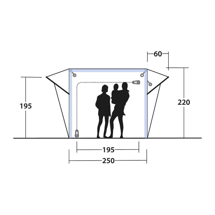 Outwell Crossville 250SA Air Drive-Away Campervan Air Awning 175-200cm Outwell - UK Camping And Leisure