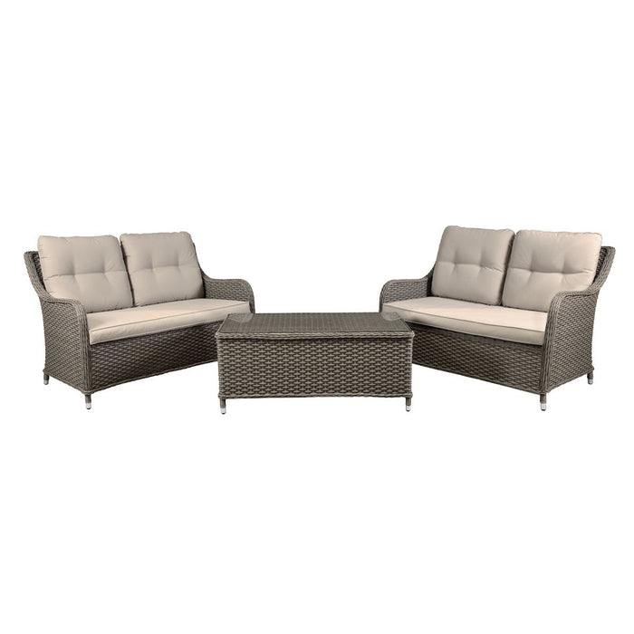 Dellonda Chester Rattan Wicker Outdoor Lounge Set 3pc DG88 Dellonda - UK Camping And Leisure