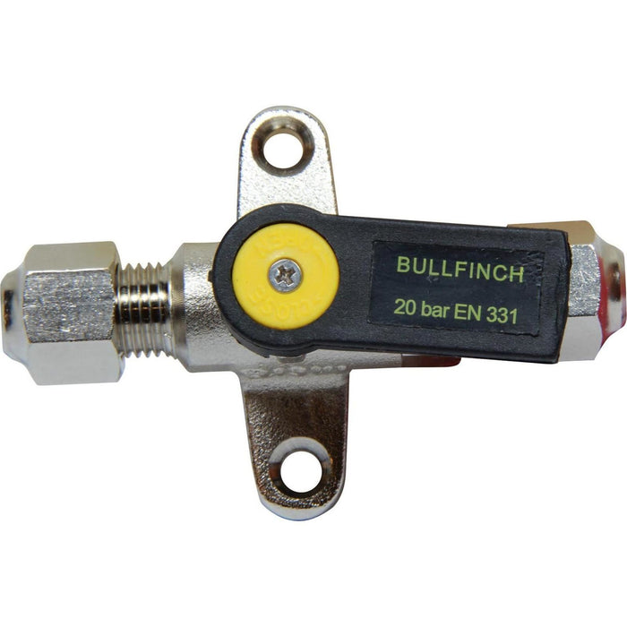 Gas 5/16" Compression Foot Mount Bullfinch Valve 3005OP Bullfinch - UK Camping And Leisure