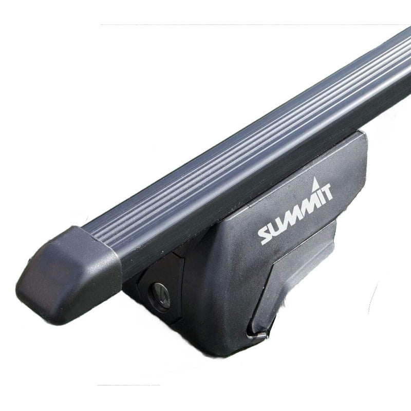 Summit SUP-830 Premium Railing Roof Bar for Cars with Raised Running Rails, Black Steel, Set of 2 Summit - UK Camping And Leisure