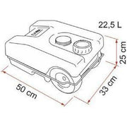 Fiamma Roll Tank 23 W (Waste) 02428A01- Fiamma - UK Camping And Leisure