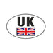 UK Vehicle Sticker with Union Jack 101 x 64mm (Small, Oval) W4 - UK Camping And Leisure