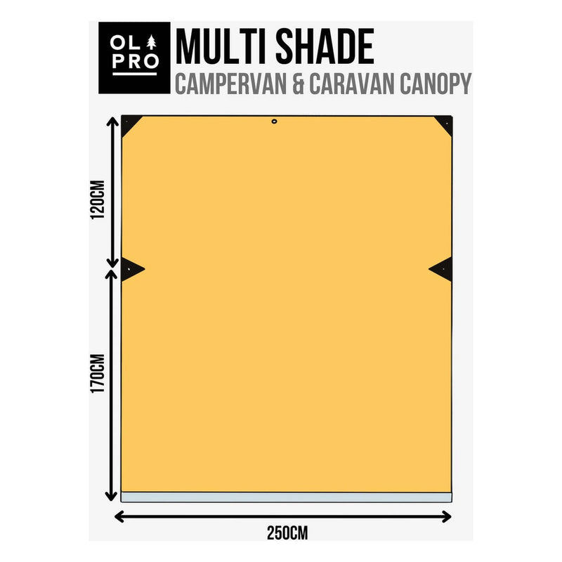 Olpro Multi Shade Campervan Canopy Orange 5000mm Waterproof