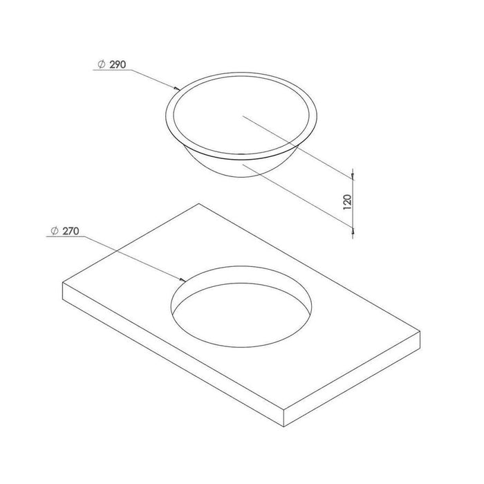 CAN Round Sink 290 x 120mm (No Waste Included) CAN - UK Camping And Leisure