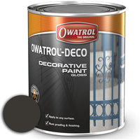 Owatrol Deco Anti Corrosive Gloss Paint (Grey Dust RAL 7037 750ml) for Metal Pr