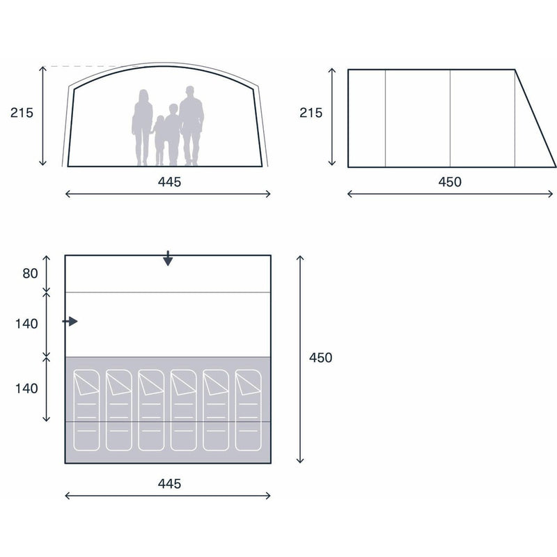 Kampa Dawlish 06 Tent 6 Person Poled Tent - View 10