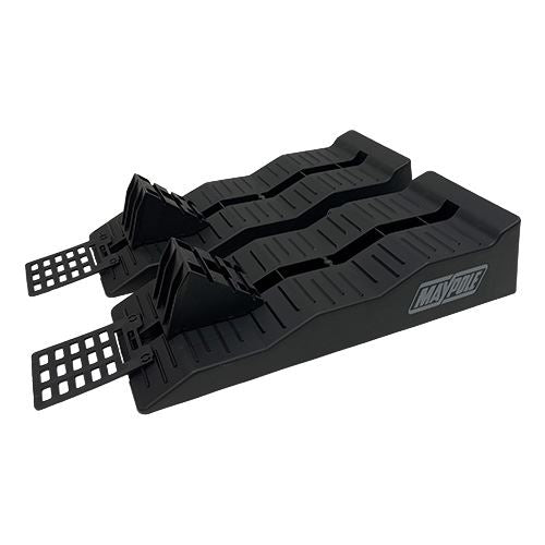 Maypole Heavy Duty 3 Step Level Ramp Kit  with Chocks and Anti-Slip Lead In Plates 4000kg Capacity Set of 2