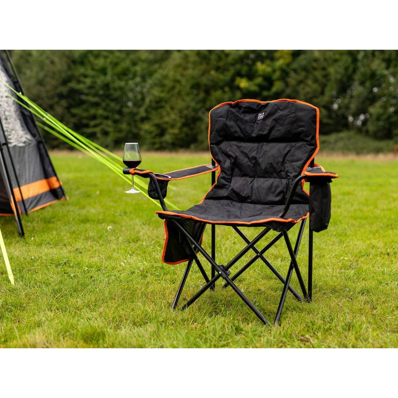 Olpro Henwick Padded Folding Camp Chair Orange & Black