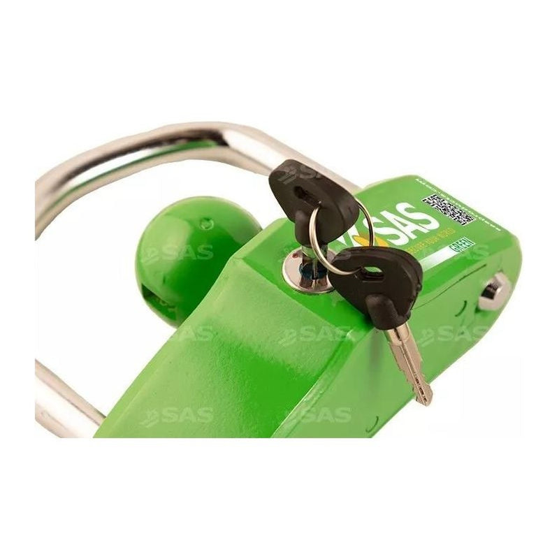 SAS Green Caravan Hitchlock Trailer Universal Hitch Coupling Tow Ball Lock High Security SAS - UK Camping And Leisure