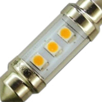 3 LED Festoon Bulb 42mm for Navigation Lights Warm White