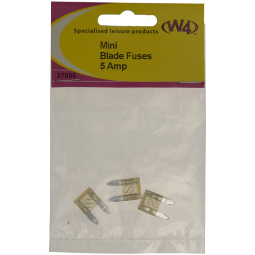 MDS1203 W4 Mini Blade Fuse 5 amp 3 pack 37005 W4 - UK Camping And Leisure