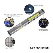 Sealey Penlight Torch with UV 5W COB & 3W SMD LED with Laser Pointer Rechargeabl Sealey - UK Camping And Leisure