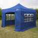 Dellonda 3x3m Pop-Up Gazebo & Side Walls Water Resistant Fabric - Blue Dellonda - UK Camping And Leisure