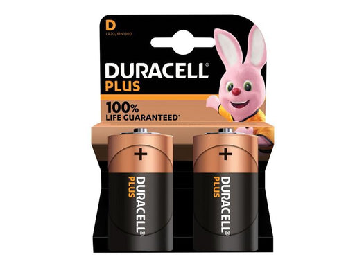 Duracell D Cell Plus Power +100% Batteries (Pack 2) Duracell - UK Camping And Leisure