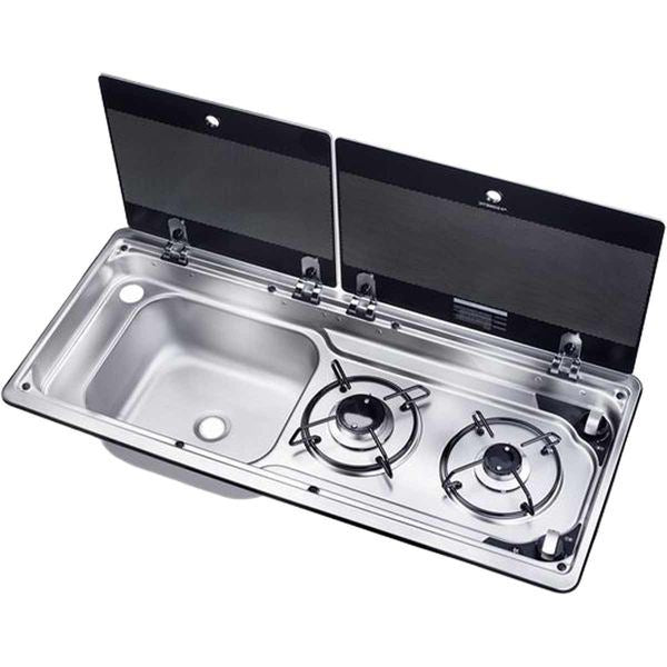 Dometic 2 Burner Hob & Sink Unit 9722 L/H (Piezo Ignition & Shut Off)