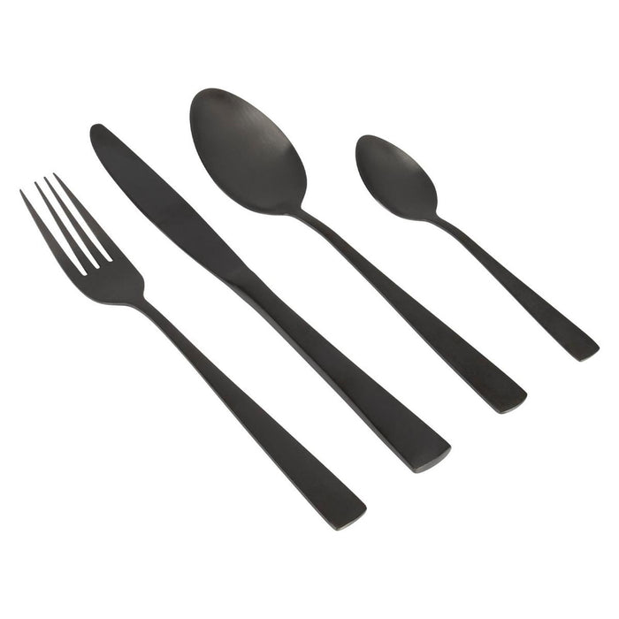 Gimex Cutlery Black 16 Pieces Gimex - UK Camping And Leisure