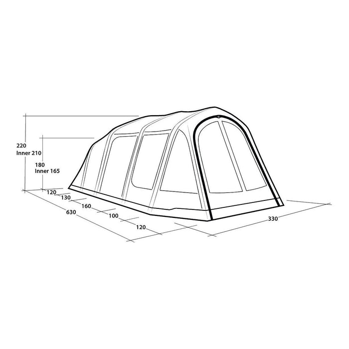 Outwell Wood Lake 5 Air TC 5 Berth Inflatable Tent Outwell - UK Camping And Leisure