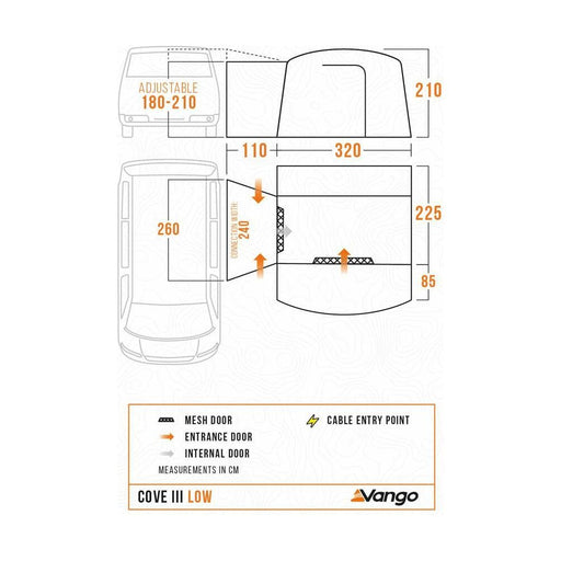 Vango Cove III Low Drive Away Awning Low Smoke Vango - UK Camping And Leisure