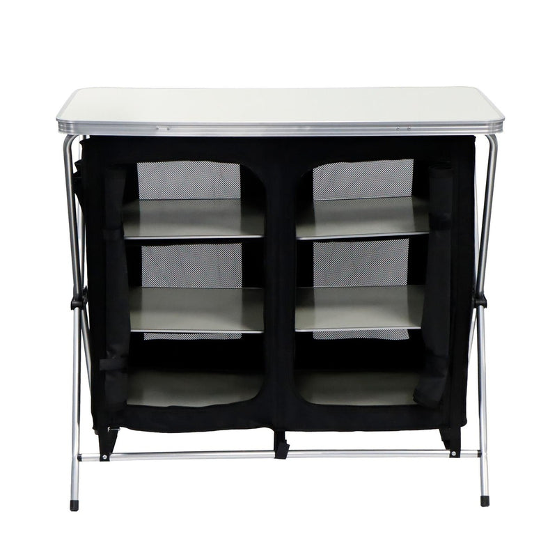 Leisurewize Portable Camping Table & Storage Cupboard Foldable Aluminium Frame - View 7