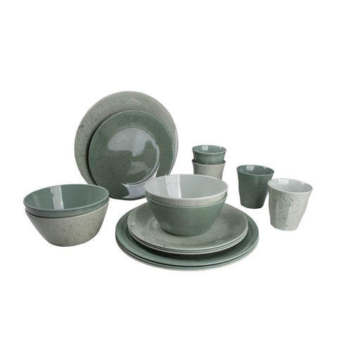 Bo-Camp Tableware Mix & Match Melamine 16 Pieces Green Bo-Camp - UK Camping And Leisure