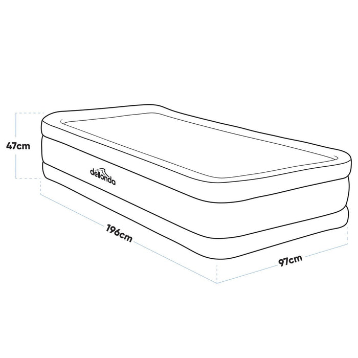 Dellonda Raised Air Bed with Removable Electric Pump & Storage Bag - Single Dellonda - UK Camping And Leisure