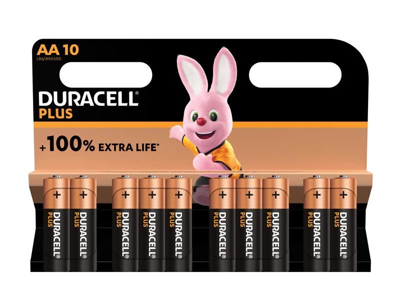 Duracell AA Cell Plus Power +100% Batteries (Pack 10) Duracell - UK Camping And Leisure