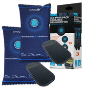 2 x 1kg Simply Auto Large Reusable Car Dehumidifier Moisture Absorber Anti Slip Mat