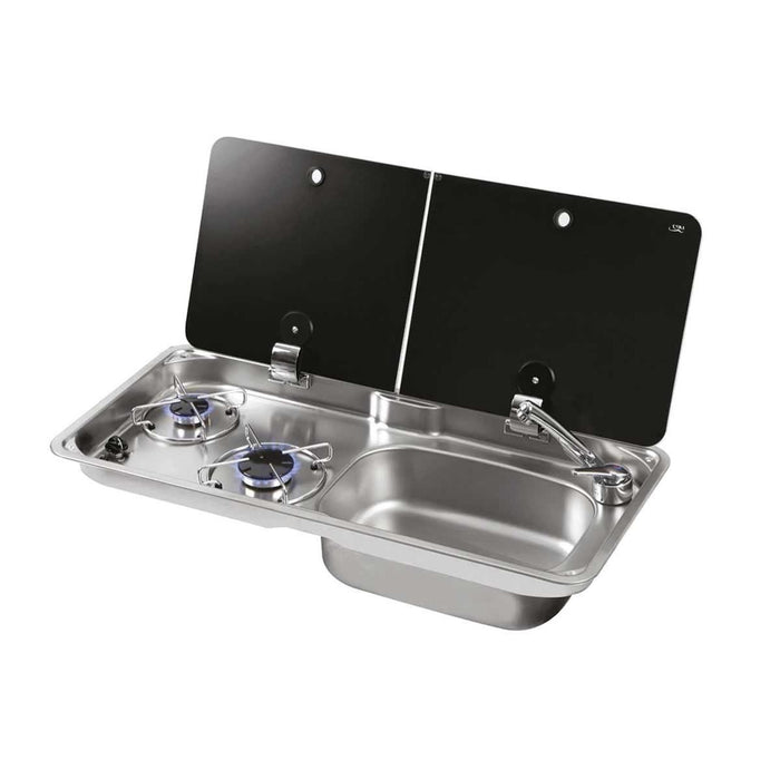 Fiamma F45S Awning, Indel B Fridge, Can Hob/RH Sink & Cold Tap Bundle AG - UK Camping And Leisure