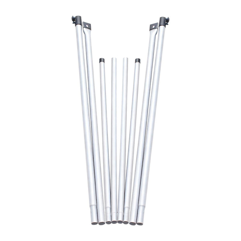 Leisurewize Adjustable Awning Rear Pad Poles Telescopic Steel 2-Pack
