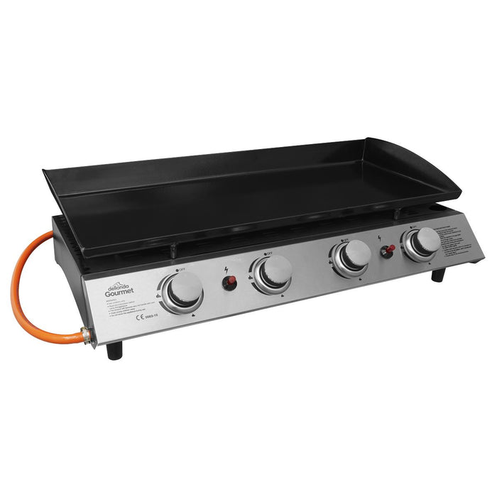 Dellonda 4 Burner 10kW Portable Gas Plancha - Stainless Steel Dellonda - UK Camping And Leisure