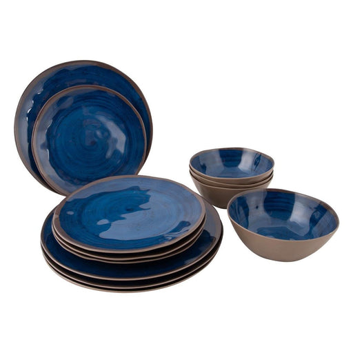 Bo-Camp Tableware Halo Melamine 12 Pieces Blue Bo-Camp - UK Camping And Leisure