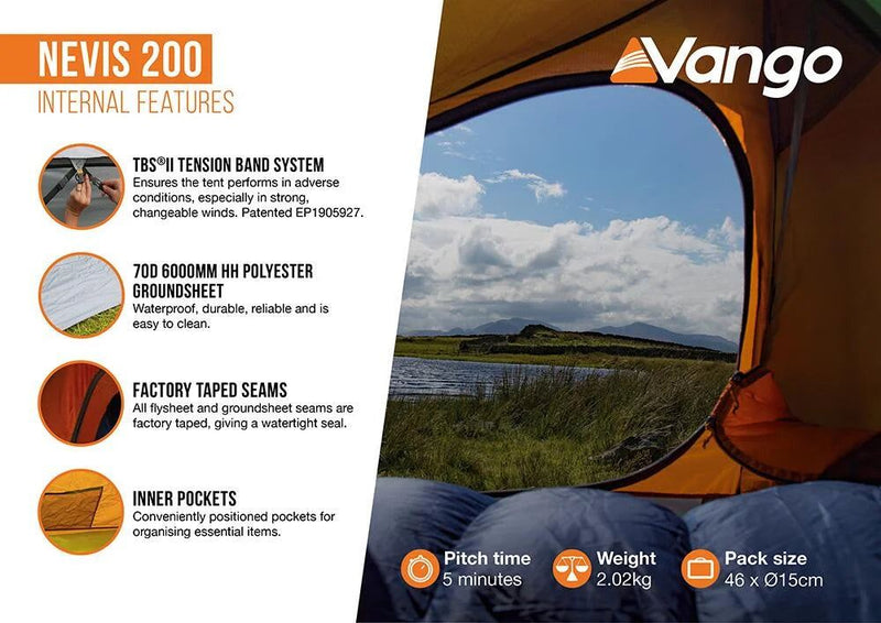 Vango Nevis 200 200 Pamir Green Tent