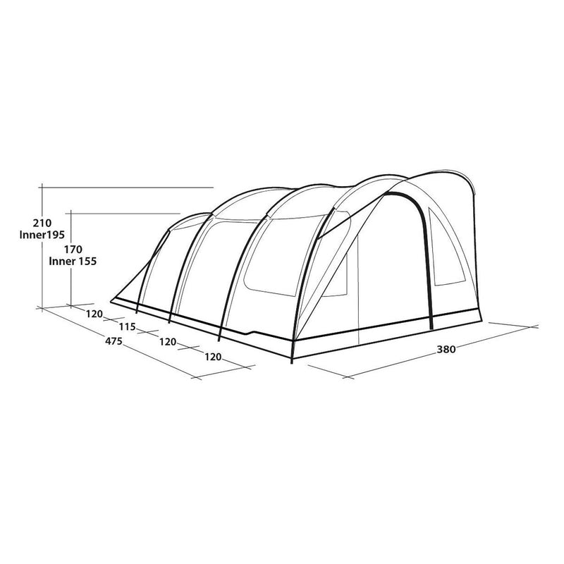 Outwell Sky 6 Pole Blue 6 Person Tent Outwell - UK Camping And Leisure