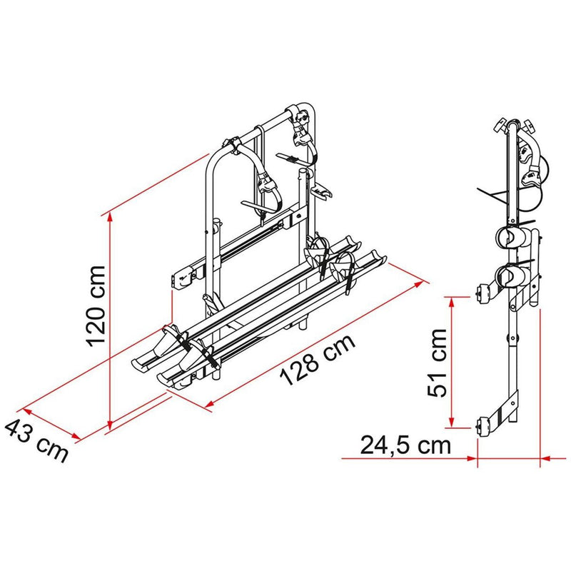 Fiamma Carry Bike 200DJ Fiat Ducato Pre 06 2 Bike Cycle Carrier Fiamma - UK Camping And Leisure