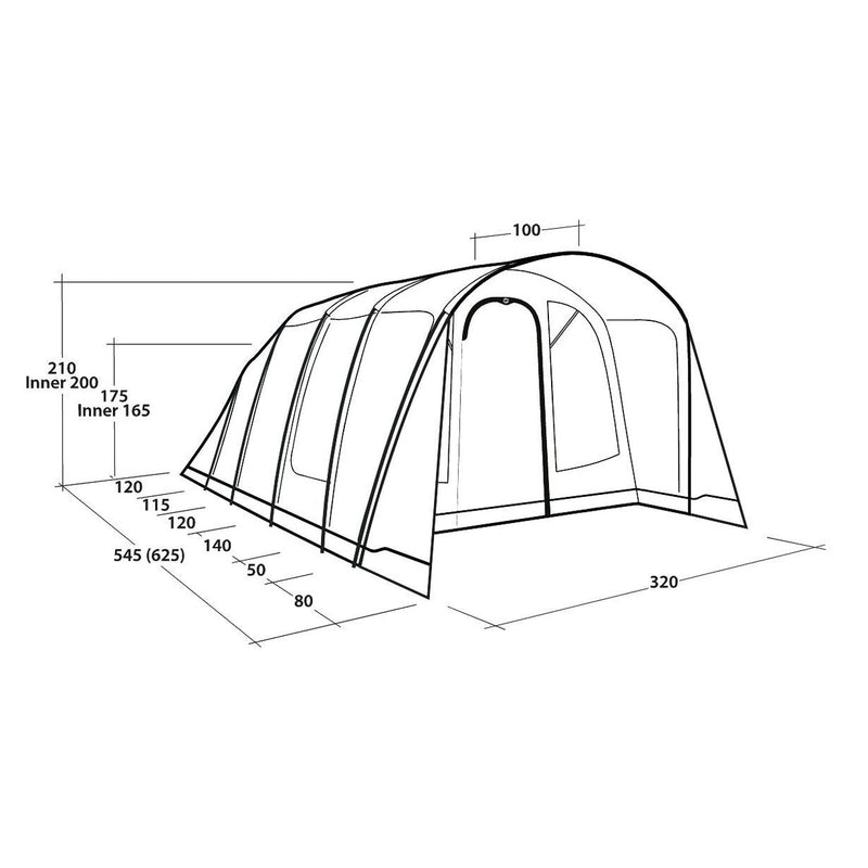 Outwell Denver 5 5 Berth Three Room Tunnel Tent - View 21