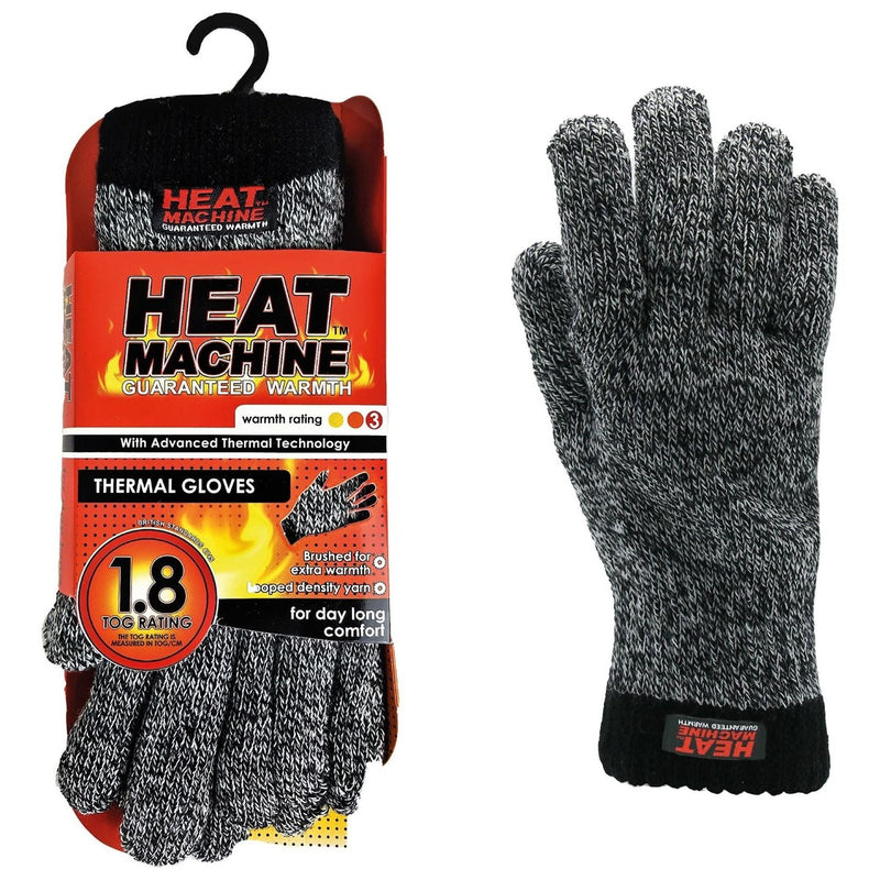 Mens grey marl thermal insulated gloves 2142 UK Camping And Leisure - UK Camping And Leisure