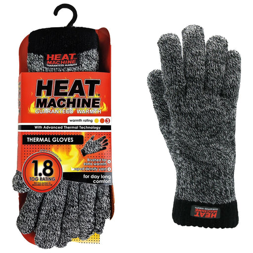 Mens grey marl thermal insulated gloves 2142 UK Camping And Leisure - UK Camping And Leisure