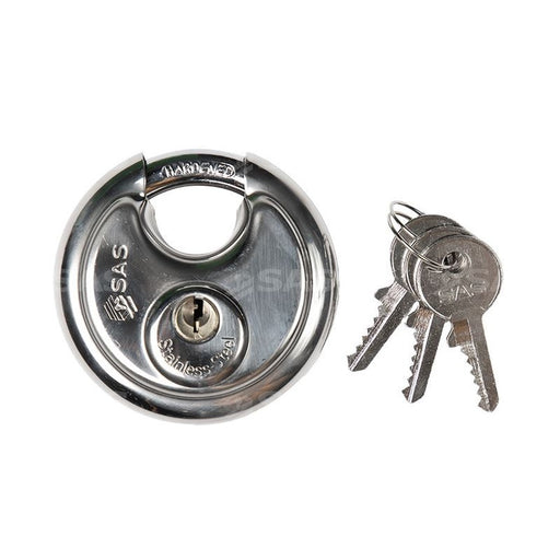 SAS Security Products SAS DC70 Stainless Steel Disc Padlock - Main Product Image | UK Camping and Leisure