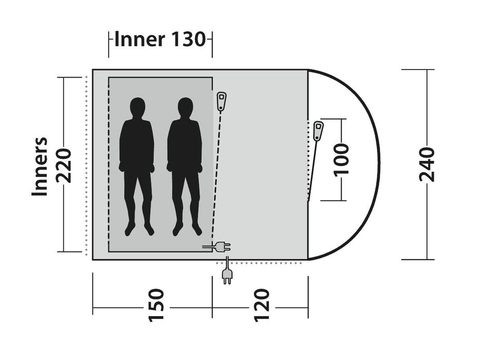 Outwell Sky 2 Pole Tent Blue 2 Person Outwell - UK Camping And Leisure