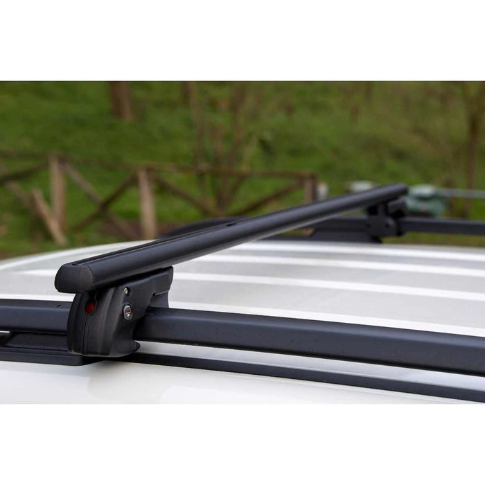 Menabo Shermon Black XL Raised Rail Roof Bars 1340mm (90kg Max.) Menabo - UK Camping And Leisure