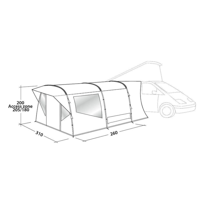 Easy Camp Wimberly Drive Away VW Campervan Awning 170 - 205 cm Height Range