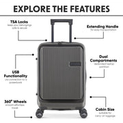 Dellonda Cabin Size Luggage with Laptop Compartments & Dual TSA Lock 20" Dellonda - UK Camping And Leisure